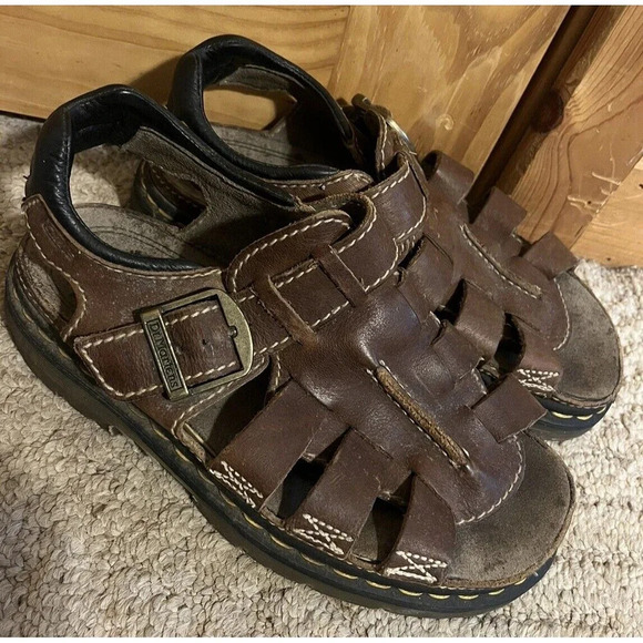Dr. Martens Other - Doc Dr Martens Vintage Y2K Brown Leather Fisherman Sandals Chunky Men's Size 9